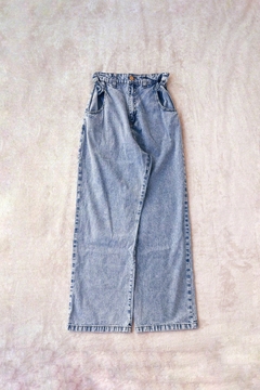 Jean limón wide recto celeste vintage