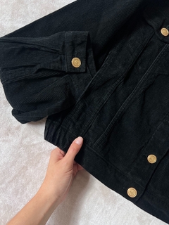 Campera Salvia corderoy negra - comprar online