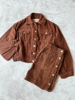 Falda laurel corderoy chocolate - tienda online