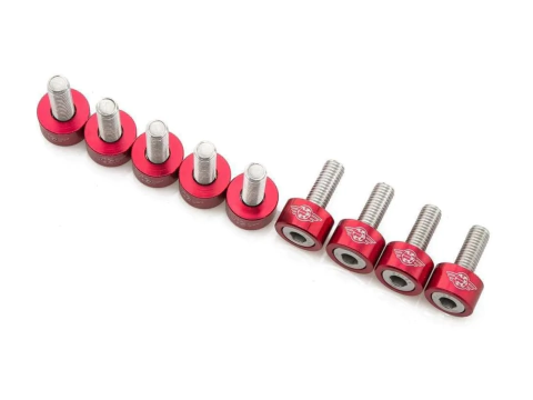 Arandela buje anodizado y tornillo M8 x 9u Rojo EPMAN