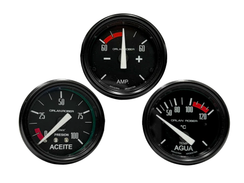 Kit x3 relojes Amperimetro, Temperatura Agua y Presion Aceite Orlan Rober