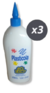 Adhesivo Vinilico Plasticola 250 Grs. Cola Escolar Pack X 3