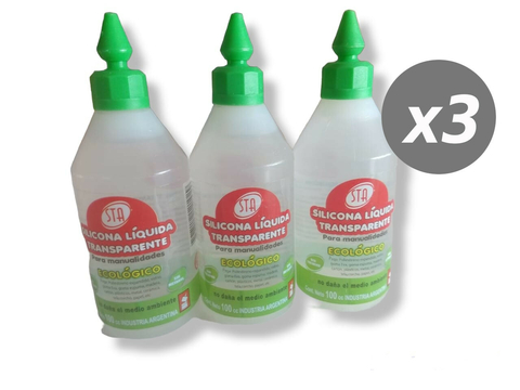 Silicona Liquida Transparente 100 Grs Manualidades Ecologico Pack x 3 - comprar online