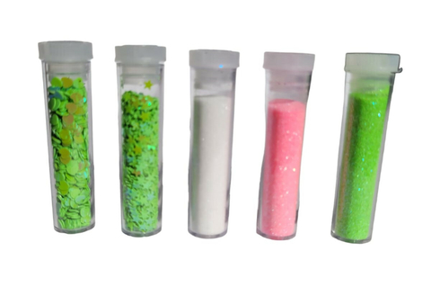 Glitter Mix Polvo Formas Uñas Rostro Pelo Surtidos Pack X 5