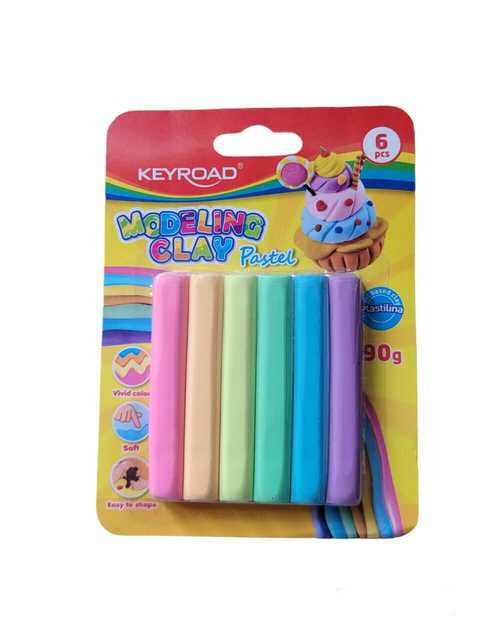 Plastilina Colores Pastel X 6 Unidades 90gr Keyroad