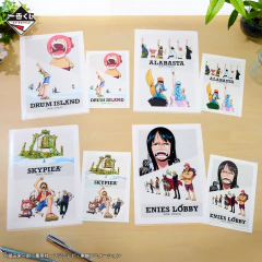 Set de Carpeta y Sticker One Piece Enies Lobby The Greatest Battle Bandai Ichiban Kuji - comprar online