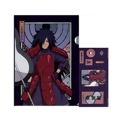 Set de Carpeta y Stickers Naruto Madara Uchiha Narutop99 Bandai Ichiban Kuji