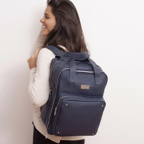 Mochila Maternal Juliana azul - comprar online