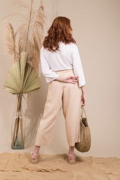 Calça pantacourt linho