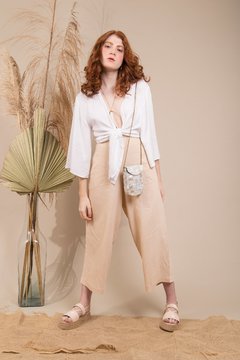 Calça pantacourt linho