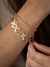 PULSEIRA FOLHEADA A OURO 18K DUPLA CRUZ FOSCA - comprar online