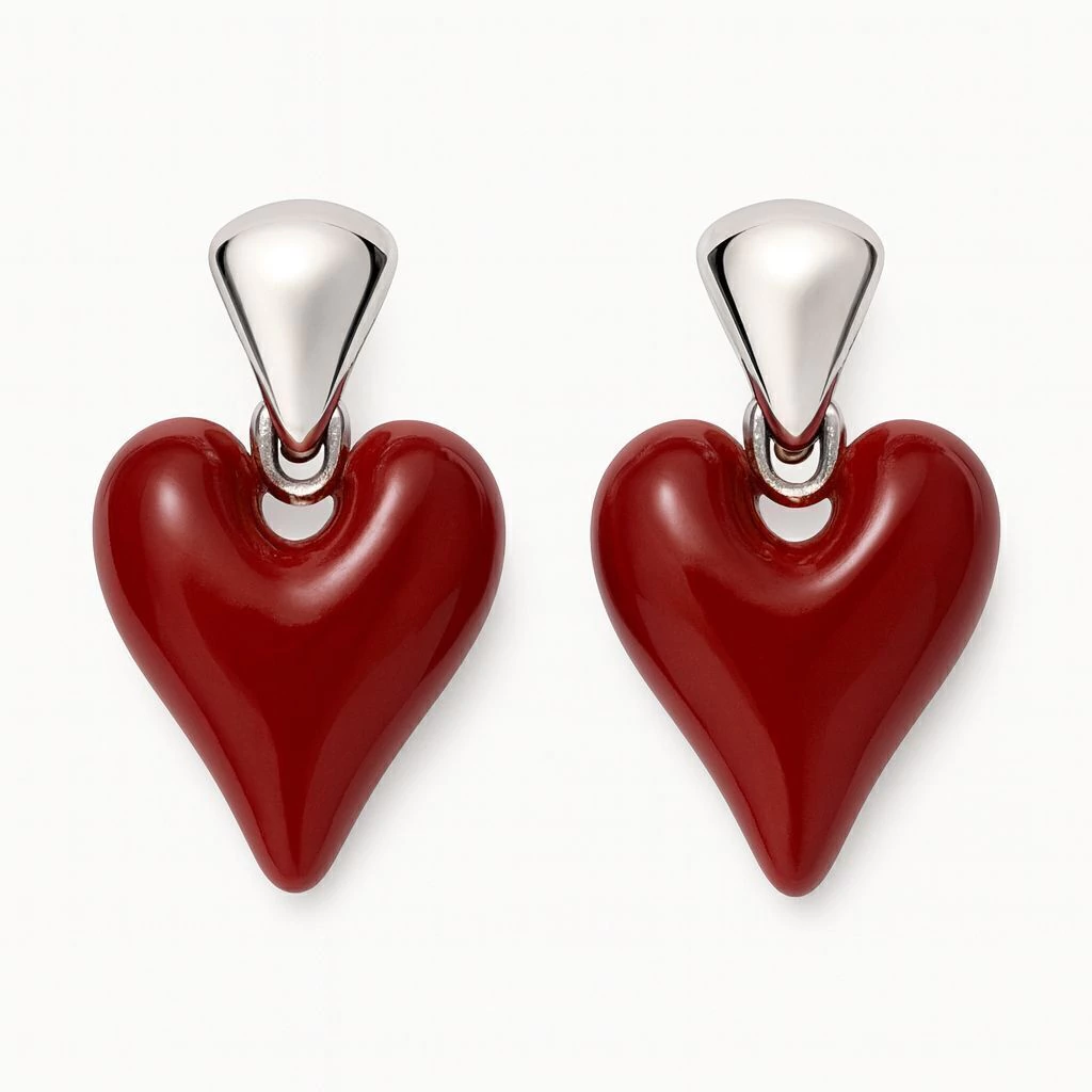 Aros con corazón colgante