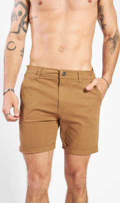 Bermudas Gabardina - Camel (Slim fit)