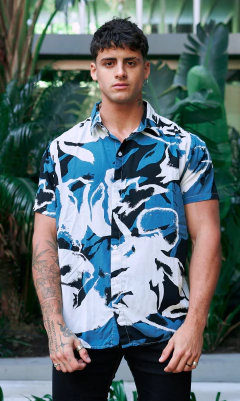 Camisa regular cut - Sicily Blue en internet