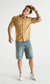 Camisa regular cut - Lino Camel - comprar online