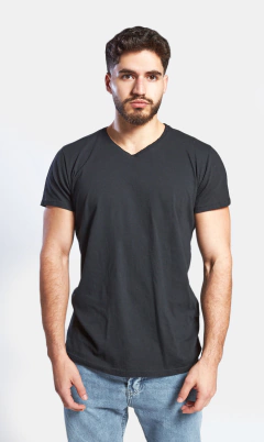 Remera V-neck - Pima Black (Slim fit)