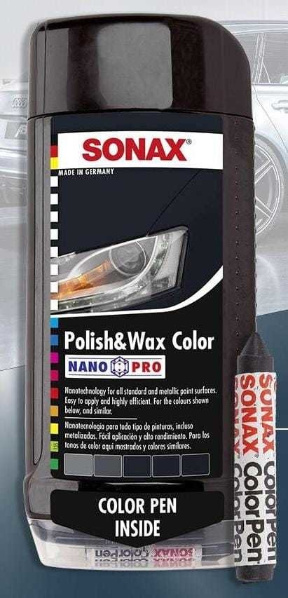 Sonax Polish Wax Color Nano Pro Black + Caneta - 500ml