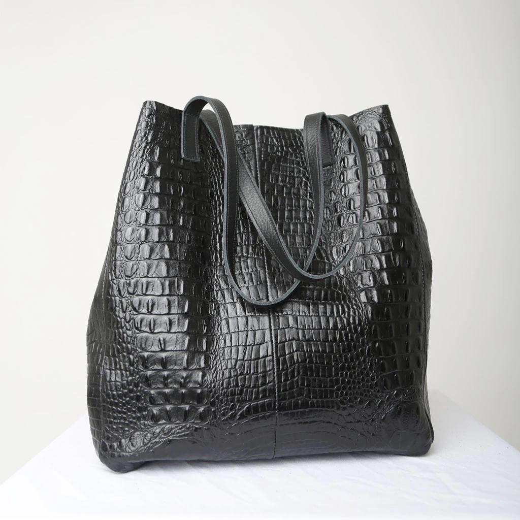 TOTE BAG MILO CROCCO NEGRO