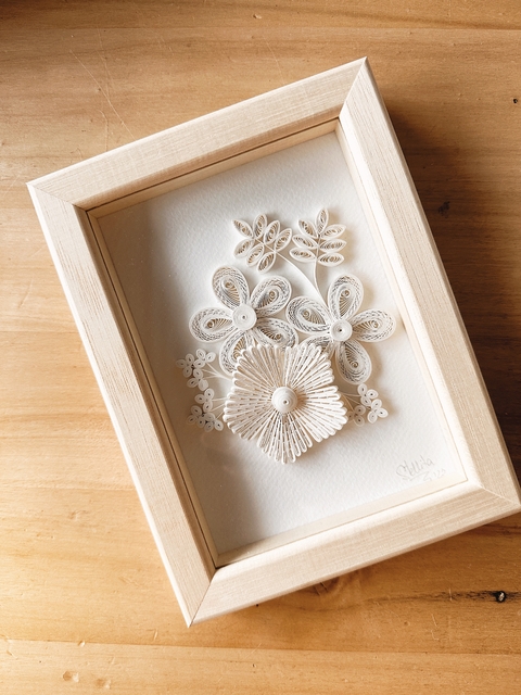 Composición floral - Cuadro en quilling-