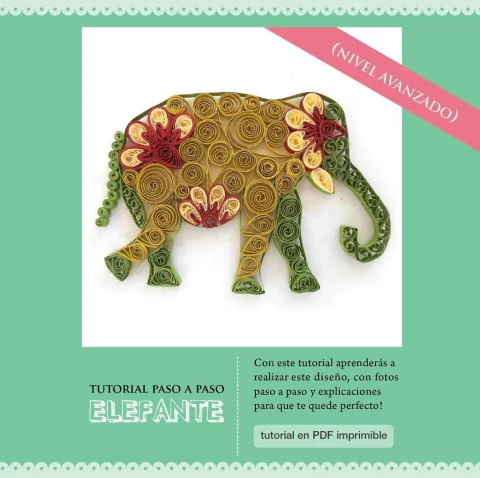 Tutorial quilling - ELEFANTE - Nivel Avanzado - - comprar online