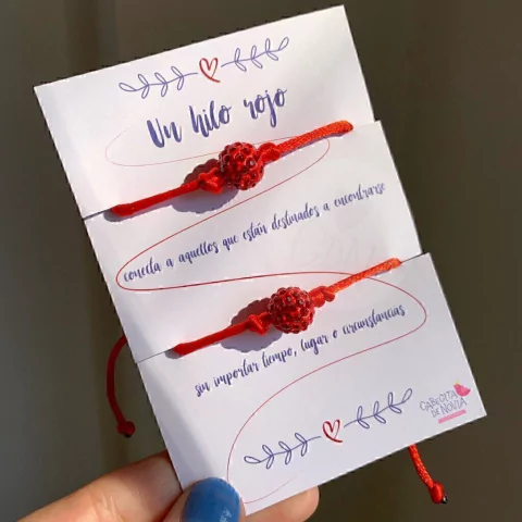 Pulseras hilo rojo bolita de fuego