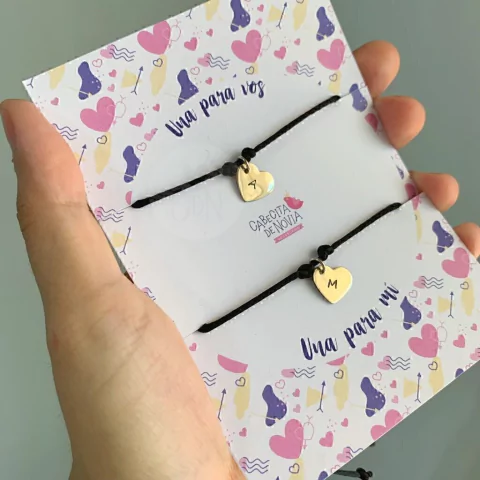 Pulseras personalizadas corazoncitos para compartir