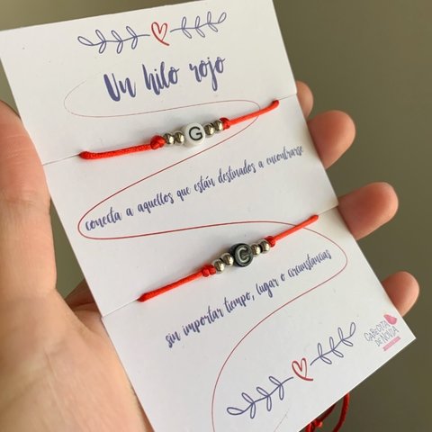 Pulseras personalizadas hilo rojo letritas
