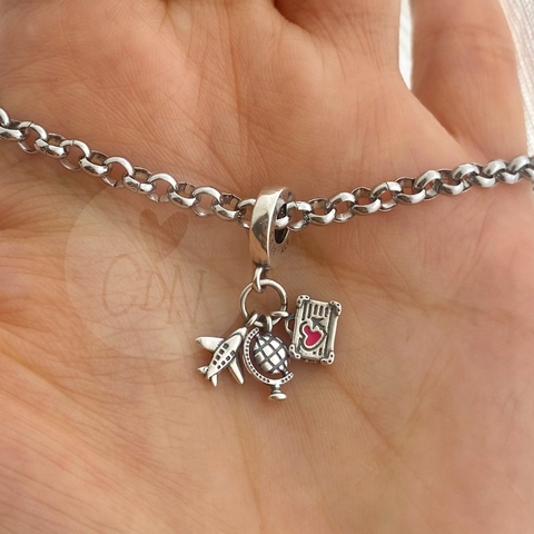 Dije Charm viajero plata - comprar online