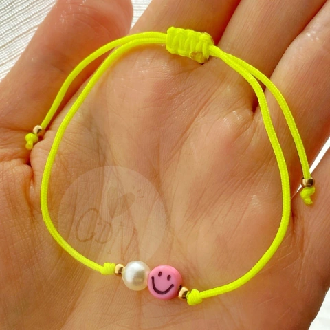 Pulsera happy face amarilla