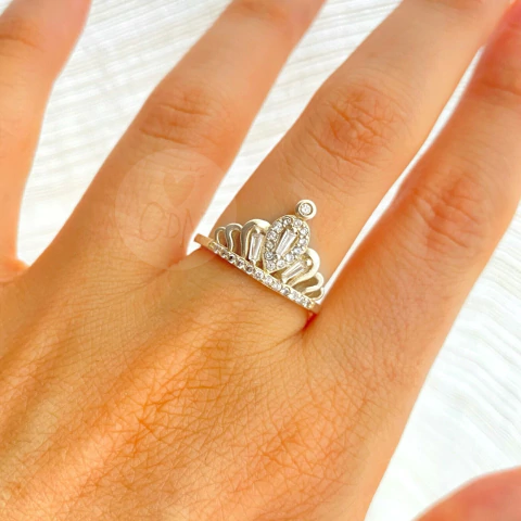 Anillo corona cubic de Plata 925 - comprar online