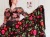 Manton de Manila Bordado a maquina color Negro con Bordado Flores Rojas 1.40mt - tienda online