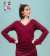 Blusa de Modal Manga Larga con Puntillas en Escote y mangas Bordo - comprar online