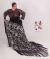 Black colored Manila Shawl with cream Chinoiserie motifs 1.40 m - online store