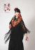 Mantoncillo Mediano de Lino estampado Diseño Folk Flores y Arabescos Negro - comprar online