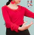 Blusa de Modal Manga Larga con Puntillas en Escote y mangas Roja - Amapolas Moras