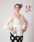 Blusa Cruzada de Encaje con Voladitos y Puntilla Color Blanca - Amapolas Moras