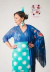 Machine-embroidered Jersey Shawl, Spanish, 160 m French Blue Multicolored Flowers on internet
