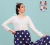 Blusa de Modal Manga Larga con Puntillas en Escote y mangas Blanca - comprar online