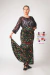 Falda flamenca Sirena de Terciopelo Chiffon Estampado Negro Florcitas | Pollera flamenca en internet
