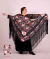 Black Manila Printed Square Shawl with Oriental Design 1.40m - buy online