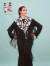 Medium Shawl with Irregular Polka Dots in Black and white Silk Crepe