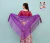 Machine-embroidered Jersey Shawl, Spanish, 160 m, violet with multicolored flowers - buy online
