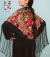 Mantoncillo Mediano de Tela estampada Diseño Folk Flores y Arabescos Negro - comprar online