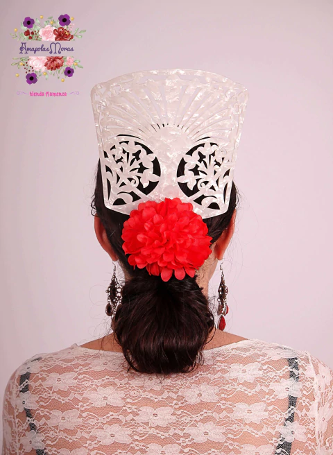 Peineton Grande simil Nacar Calado Danzas Españolas regionales Folkloricas Blanco - comprar online
