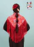 Mantoncillo Pico Estampado rojo con flores de Manila rosas - comprar online