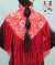 Mantoncillo Pico Estampado rojo con flores de Manila rosas en internet
