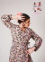 Batin Vestido Largo Cruzado Estampado Negro Florcitas Envolvente con Volado – Baile Flamenco - Amapolas Moras