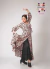 Batin Vestido Largo Cruzado Estampado Negro Florcitas Envolvente con Volado – Baile Flamenco