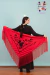 Manton Triangular Grande Bordado a Maquina Jersey 2mt Español Rojo con flores Negras en internet