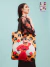 Flamenco Dancer ochre color Designer Bag with Printed Fabric, Handle and Closure - Perfect for Rehearsals or Gifts - buy online